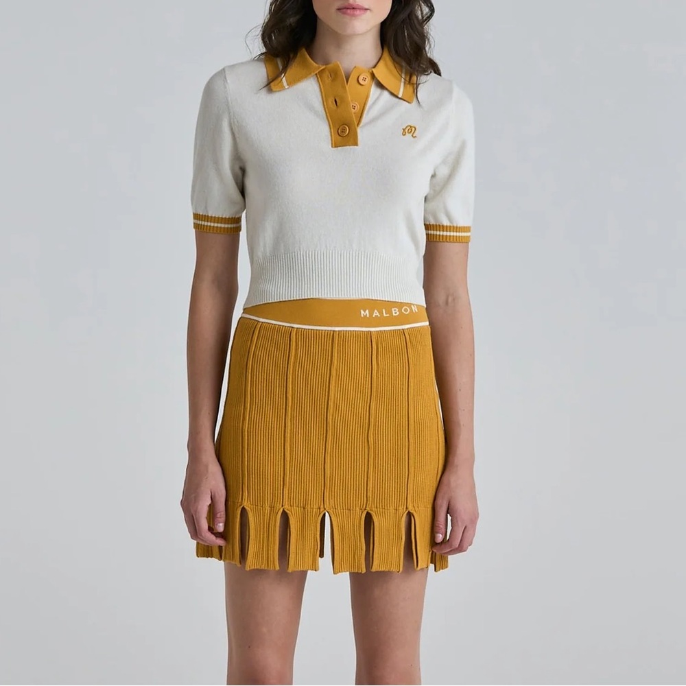 Malbon Golf Honor Skirt in Mustard Size XS NWT